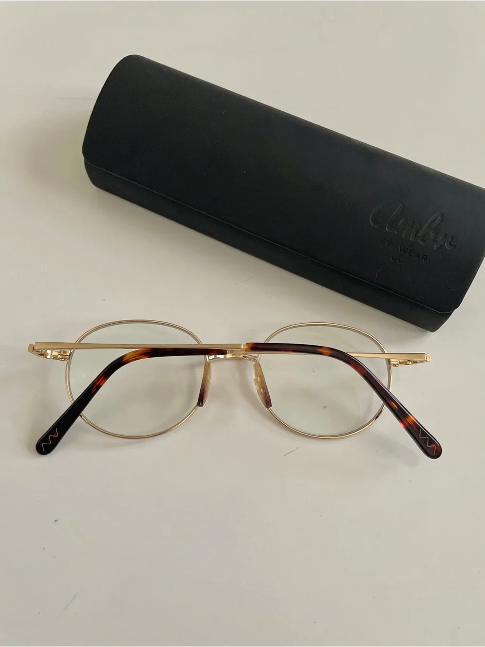 Everambr (formerly Ambr Eyewear) Blue Light Blocking Glasses, Gold Round Frames